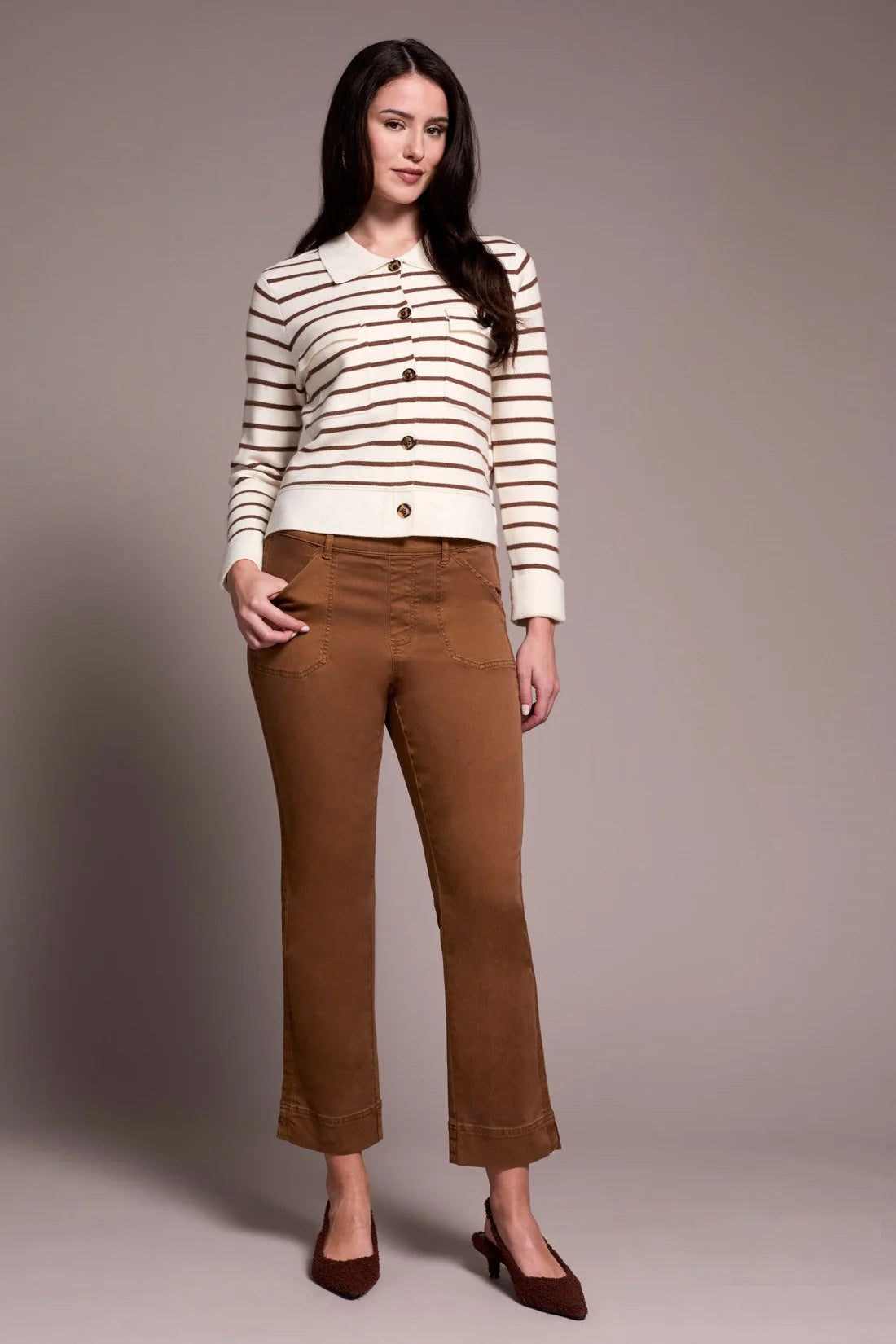 Longsleeve Sweater Cardigan With Collar by Tribal