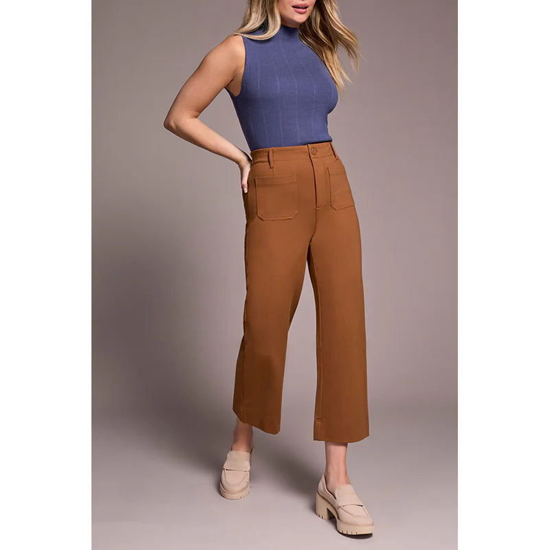High Rise Fly Front Capri by Tribal