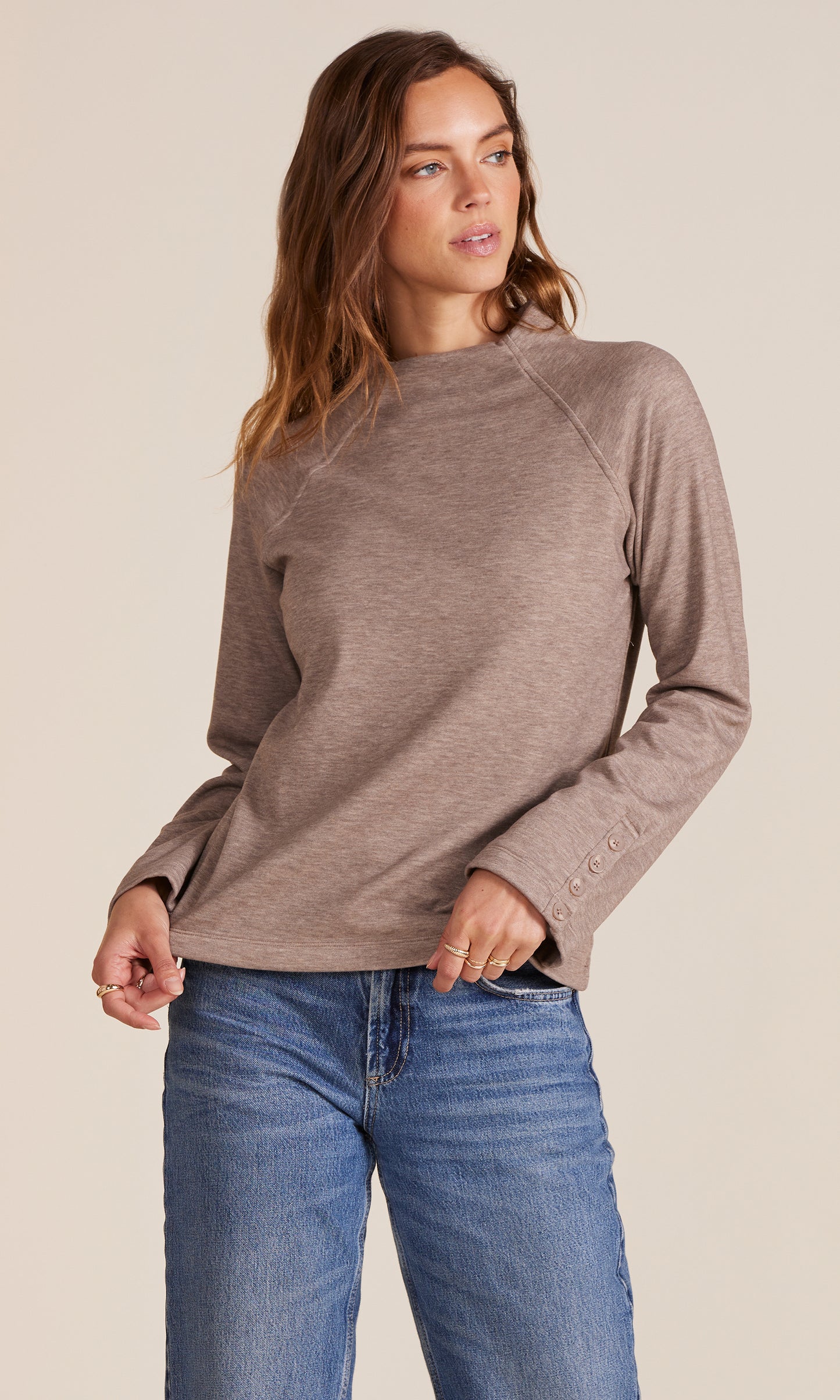Raglan Mock Vneck Buttonsleeve by Bobi