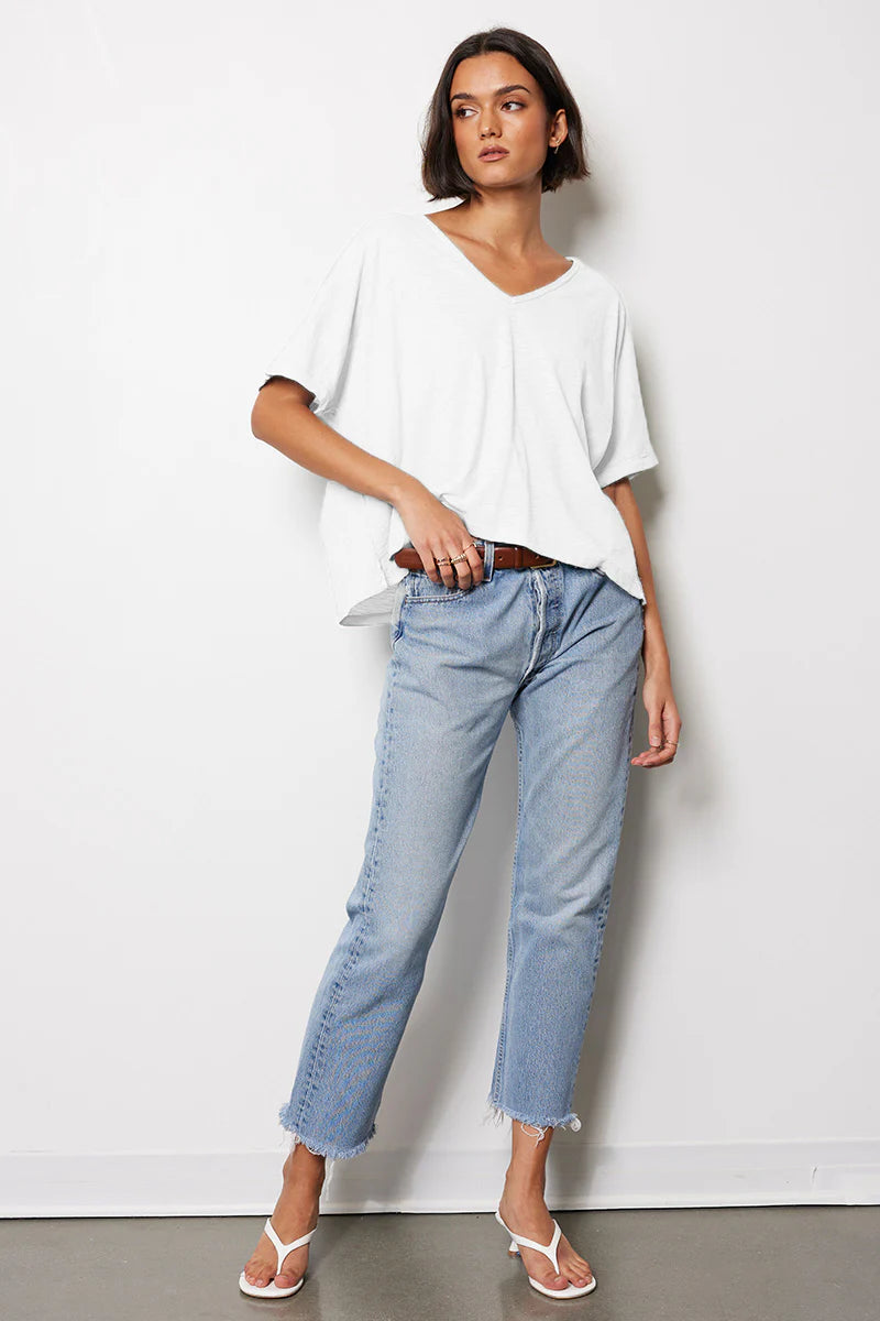 Oversize V-Neck Short Sleeve Tee by Bobi