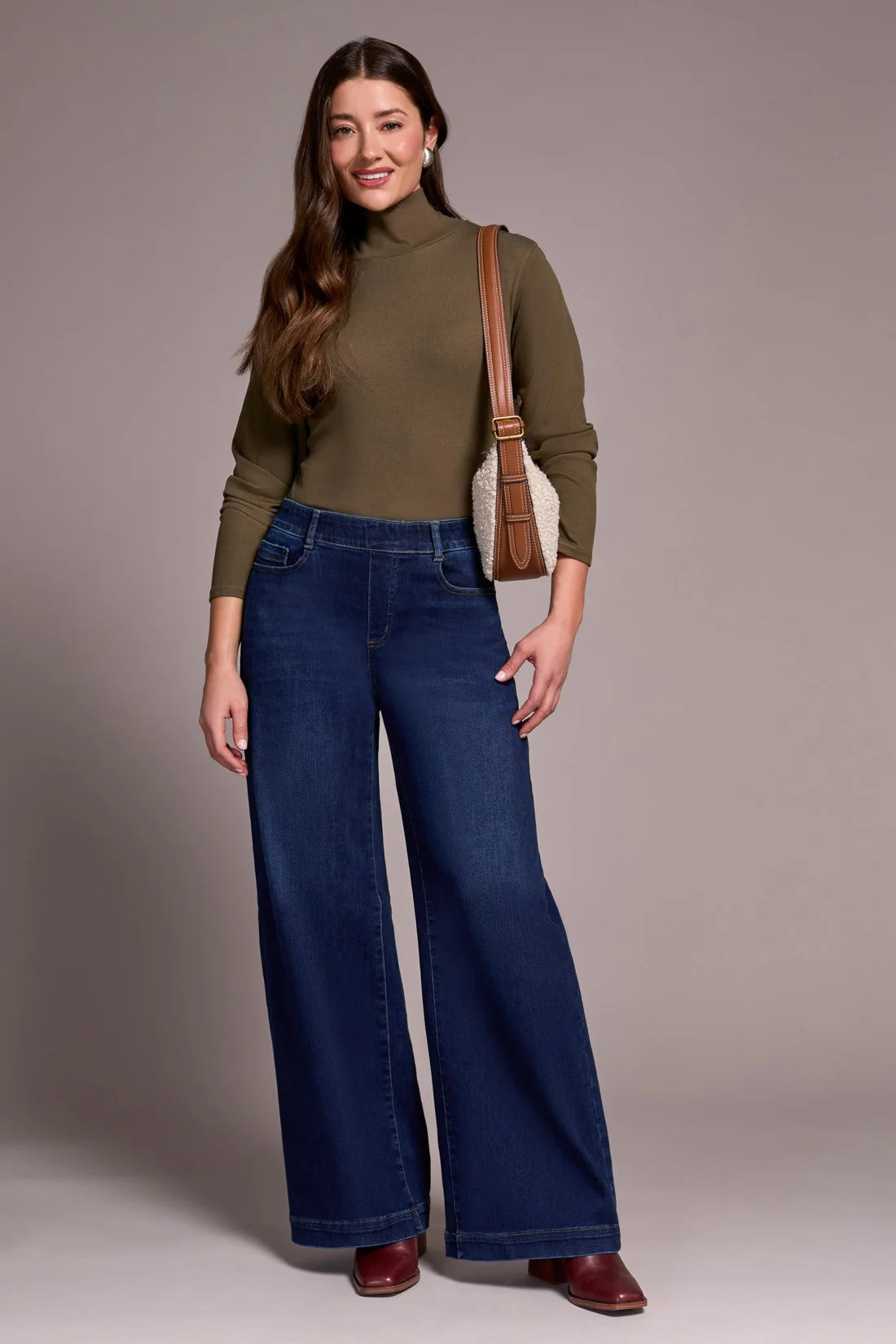 Audrey Pull On Wide Jeans by Tribal