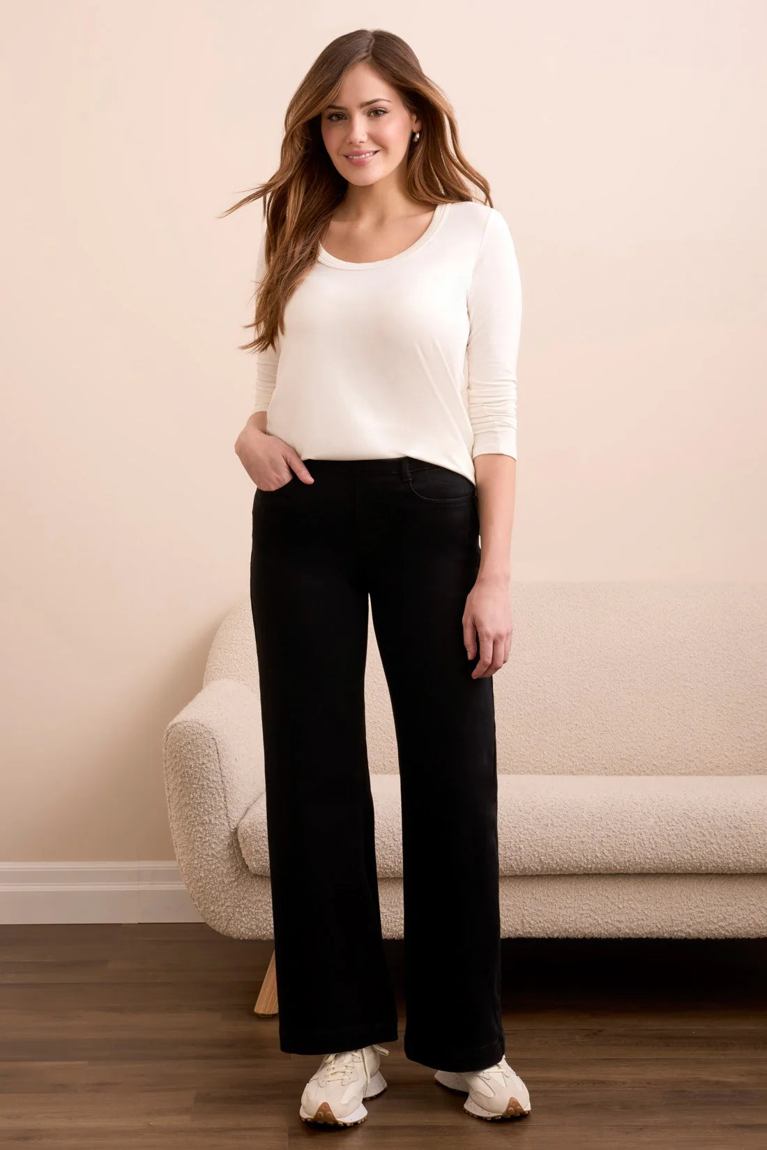 Audrey Pull On Wide Jeans by Tribal