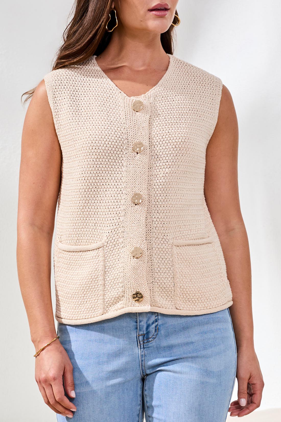 Sweater Vest with Pockets by Tribal