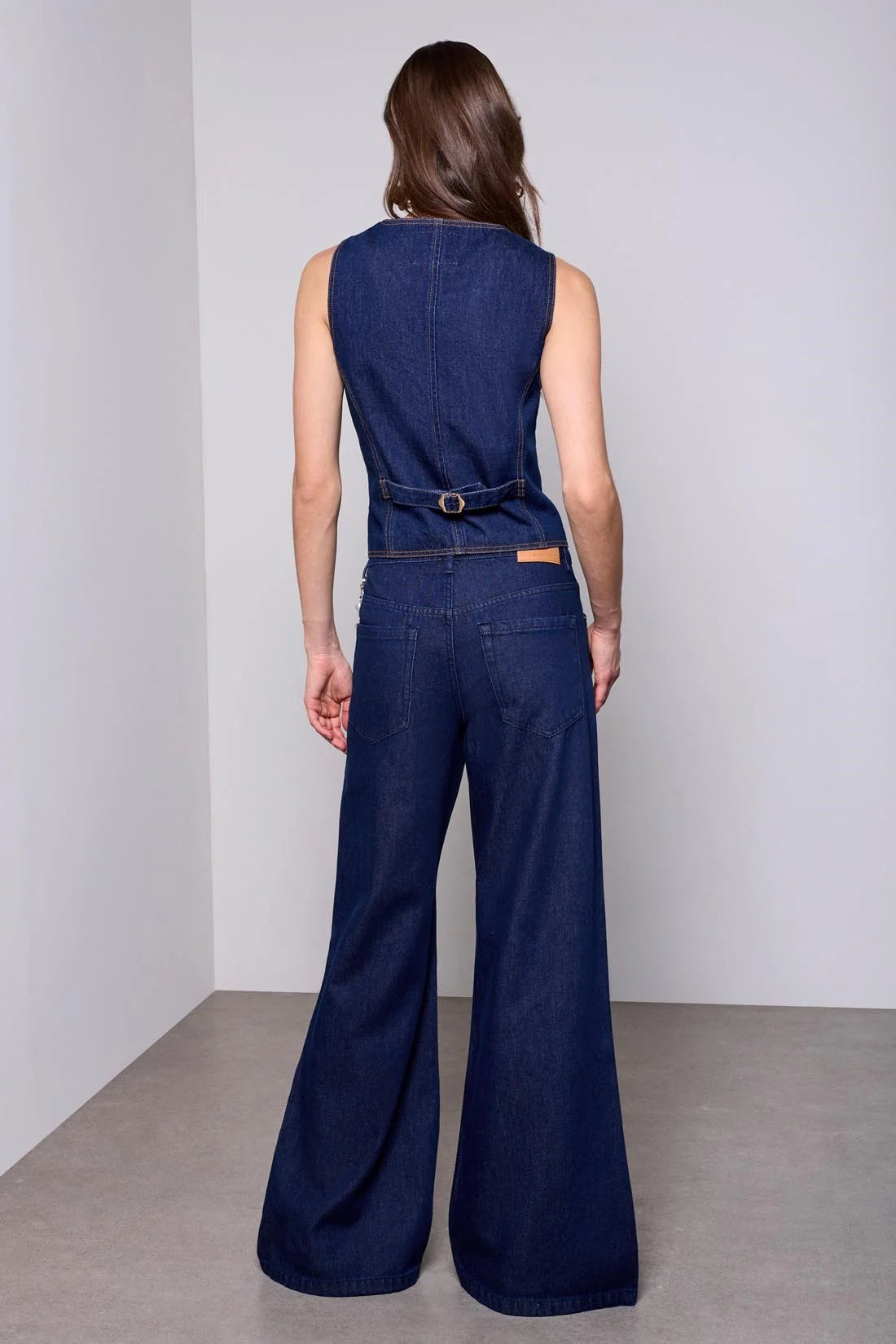 Audrey Pleated Drama Wide Leg Denim by Tribal