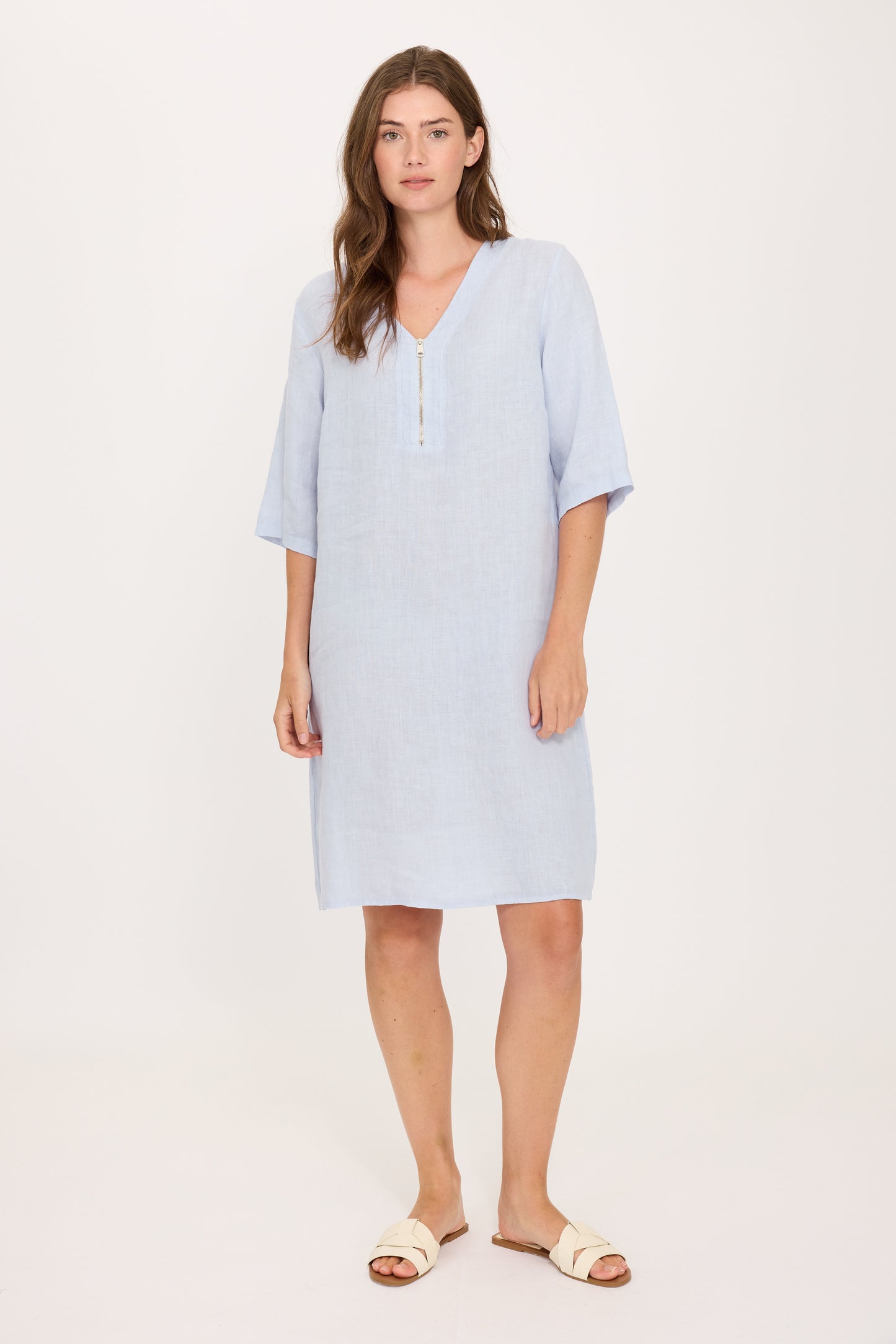 Linen Zippered Dress by Pistache
