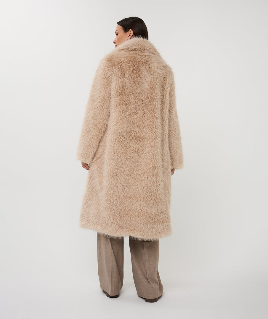 Long Hairy Knit Coat by Esqualo