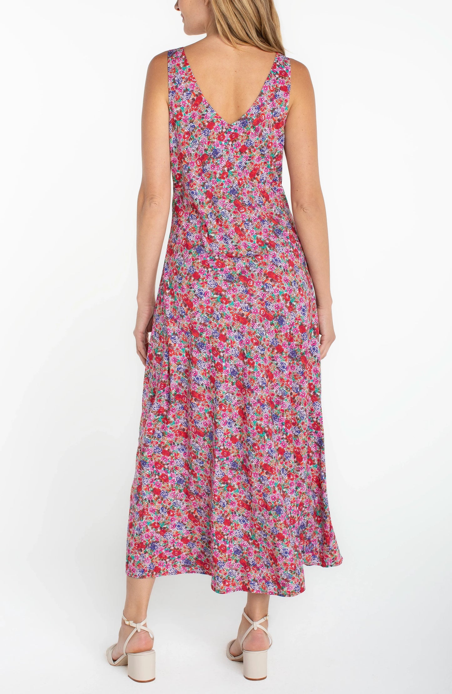 Sleeveless Ruffle Front Woven Maxi Dress by Liverpool