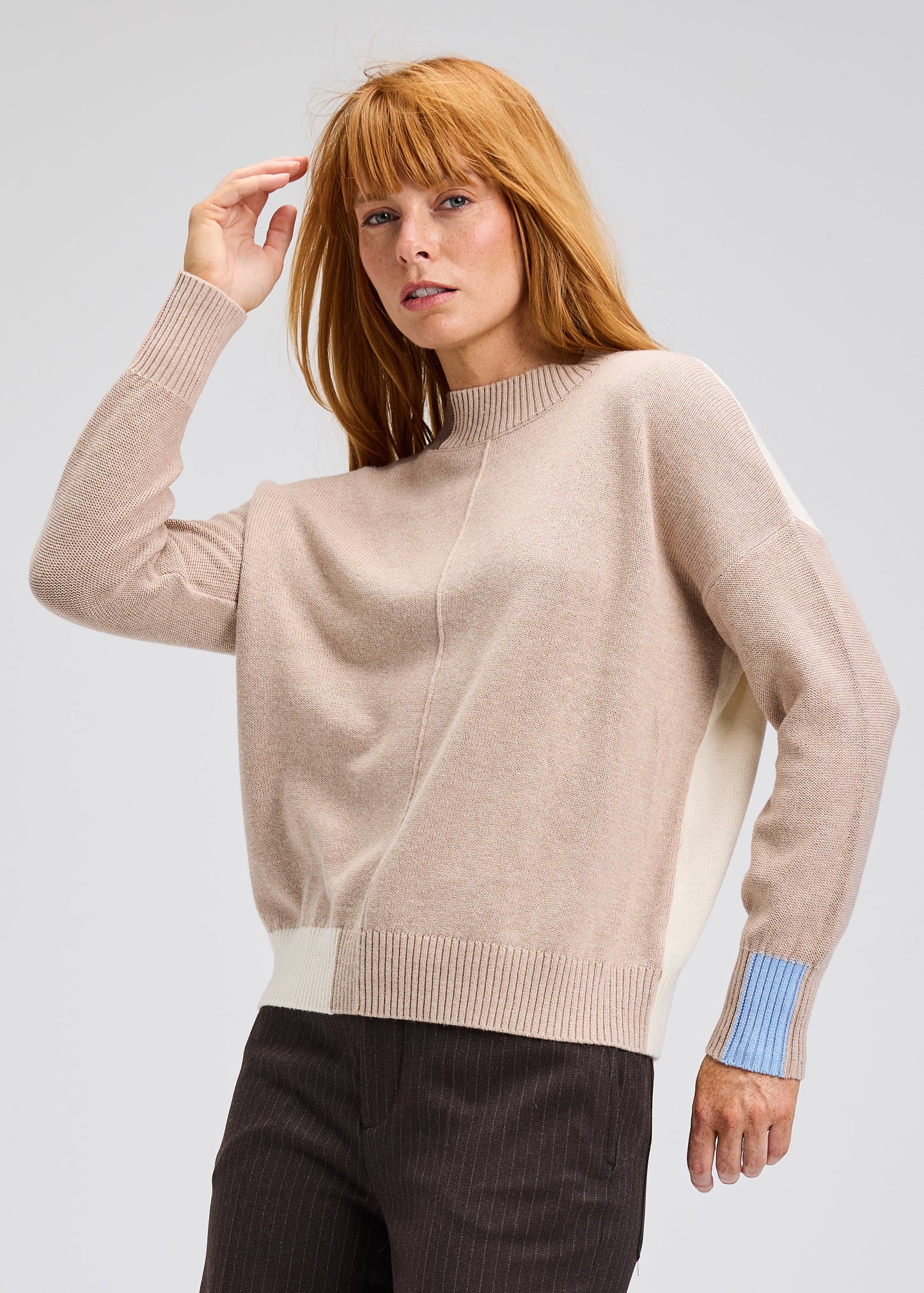 Color Block Trim Sweater by Zaket and Plover