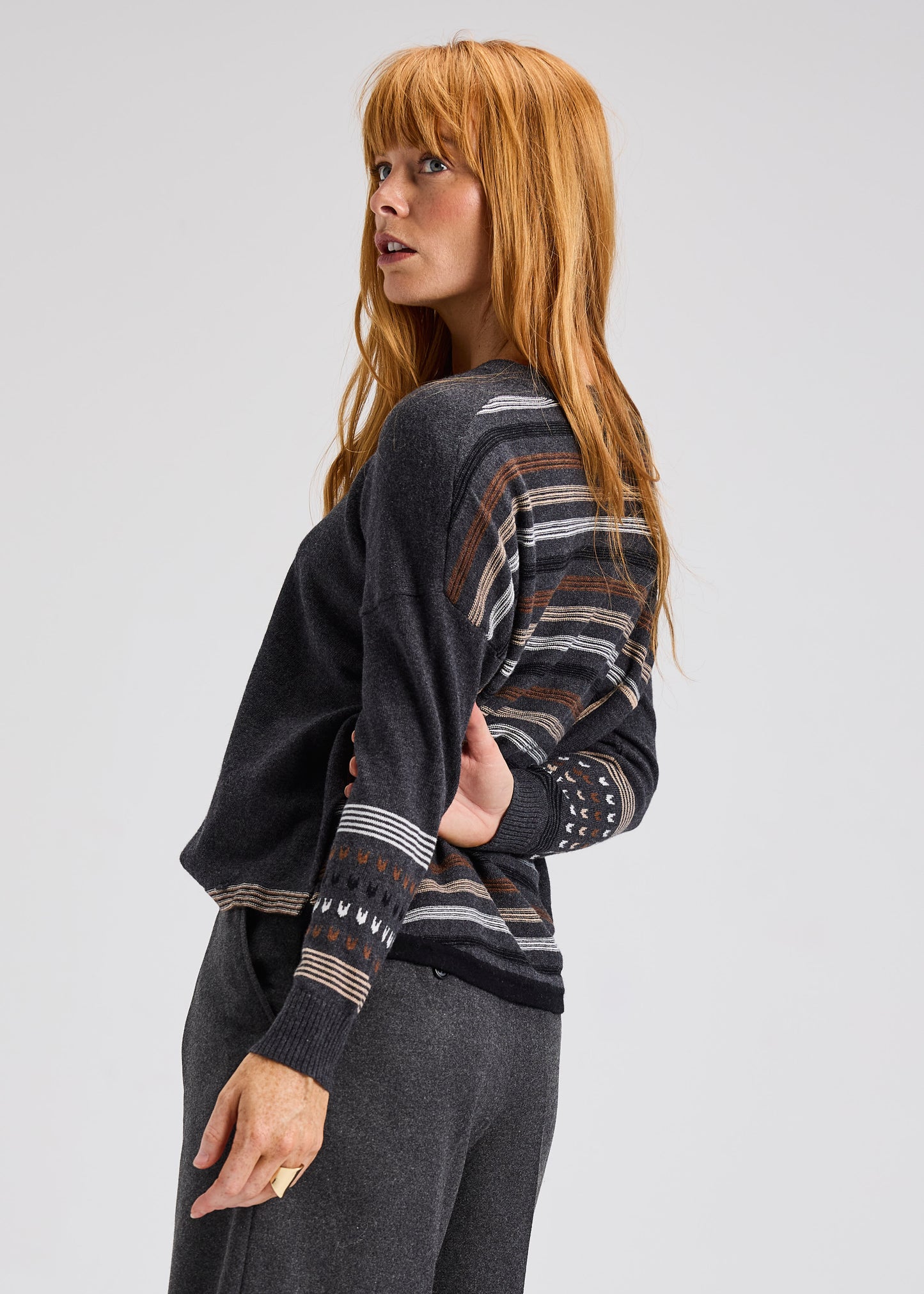 Patterned Back Sweater by Zaket and Plover