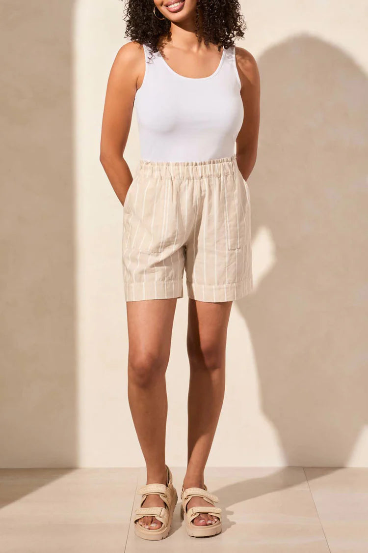 Pull On Shorts with Ruffle Waist Band in Safari by Tribal