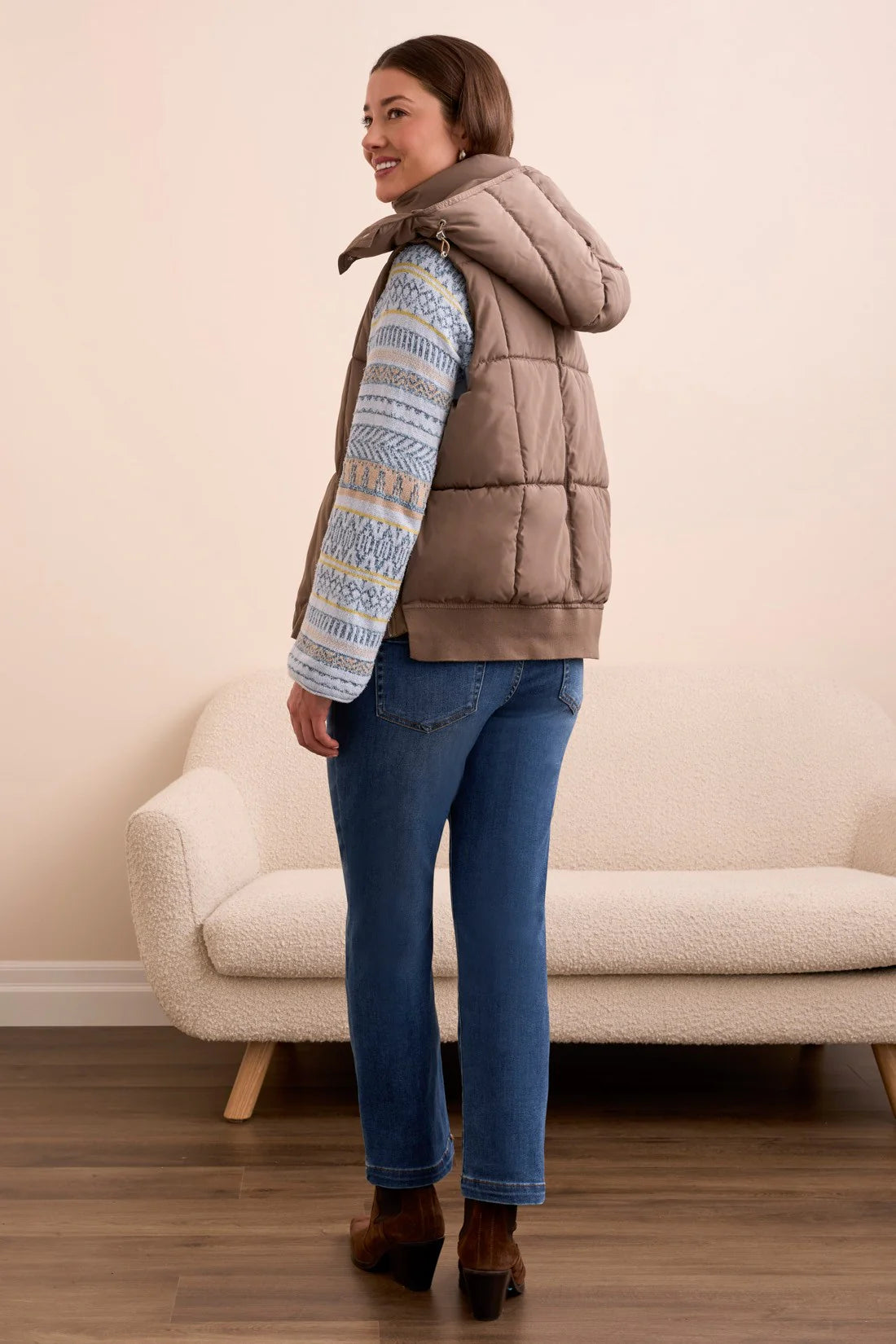 Quilted Vest with Removable Hood by Tribal