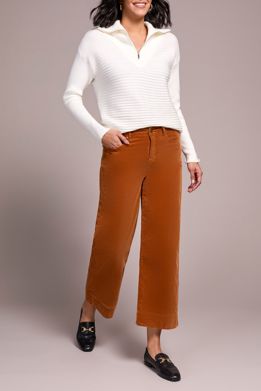 High Rise Fly Front 5 Pocket Pants by Tribal