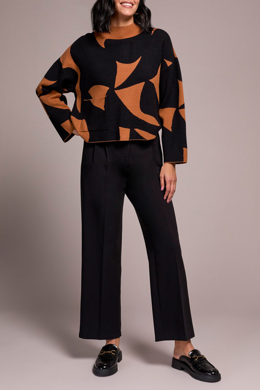 Long Sleeve Mock Sweater with Pocket by Tribal