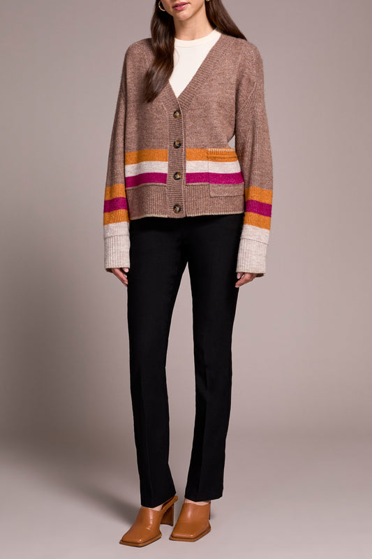Long Sleeve Sweater Cardigan with Pocket by Tribal