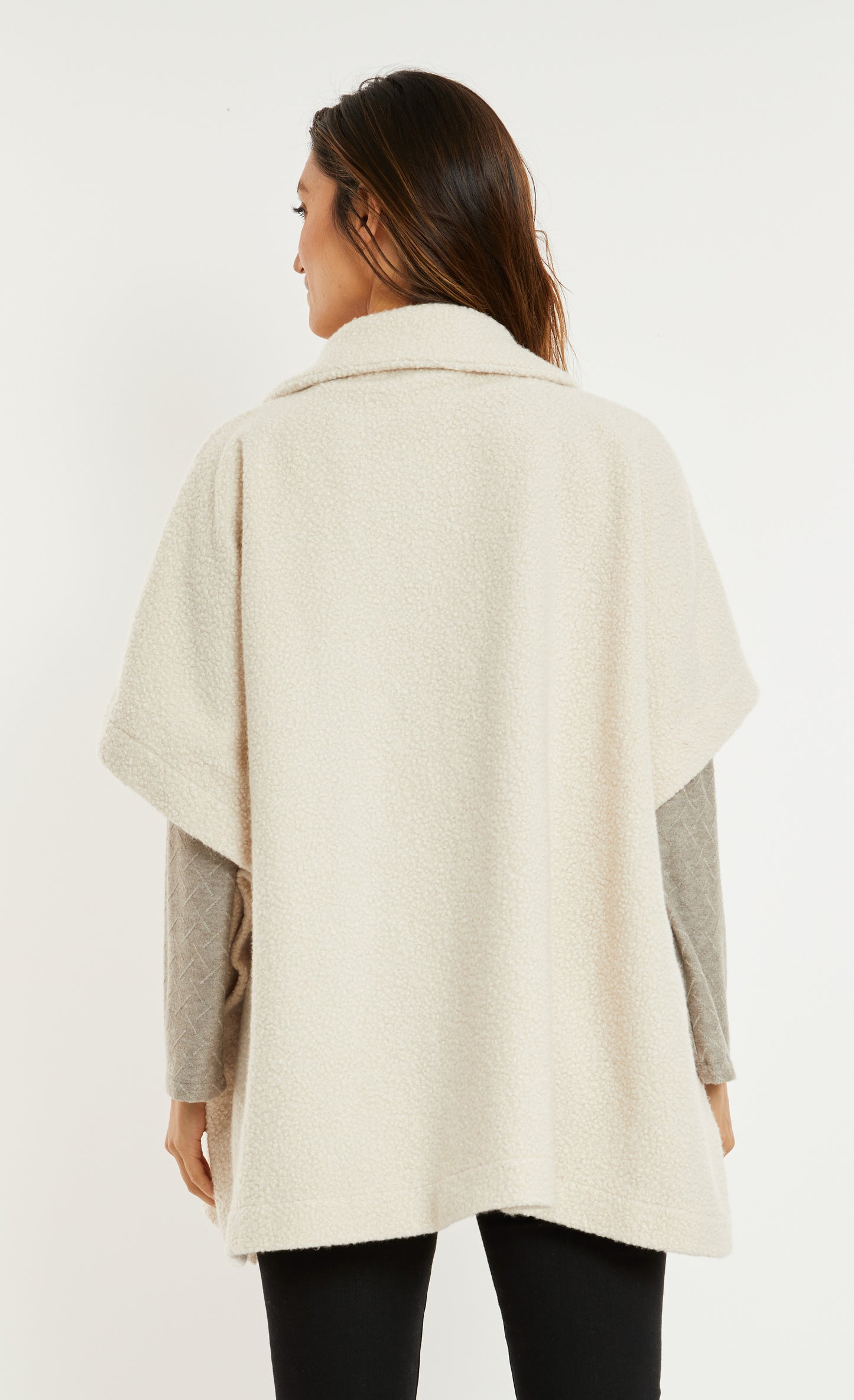 Shawl Neck Poncho W/Patch Pockets by Mododoc