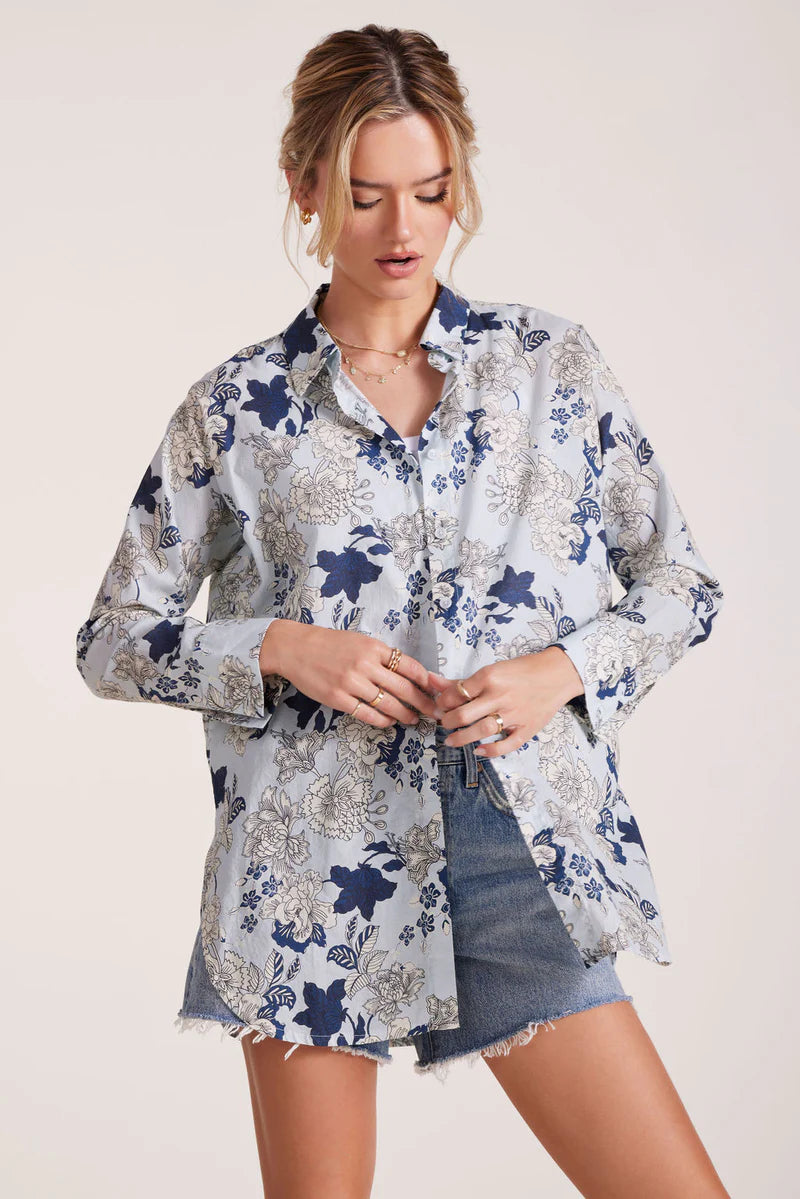 Drop Shoulder Button Front Tunic by Bobi Los Angeles