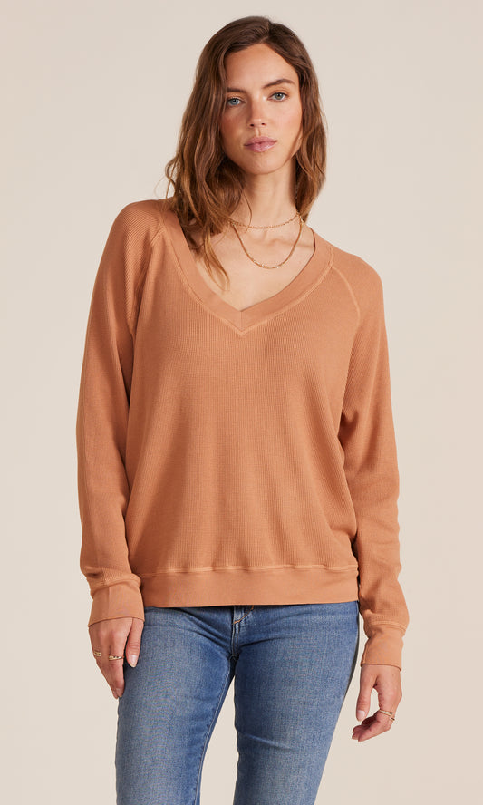 Boyfriend Long Sleeve Vneck Top by Bobi