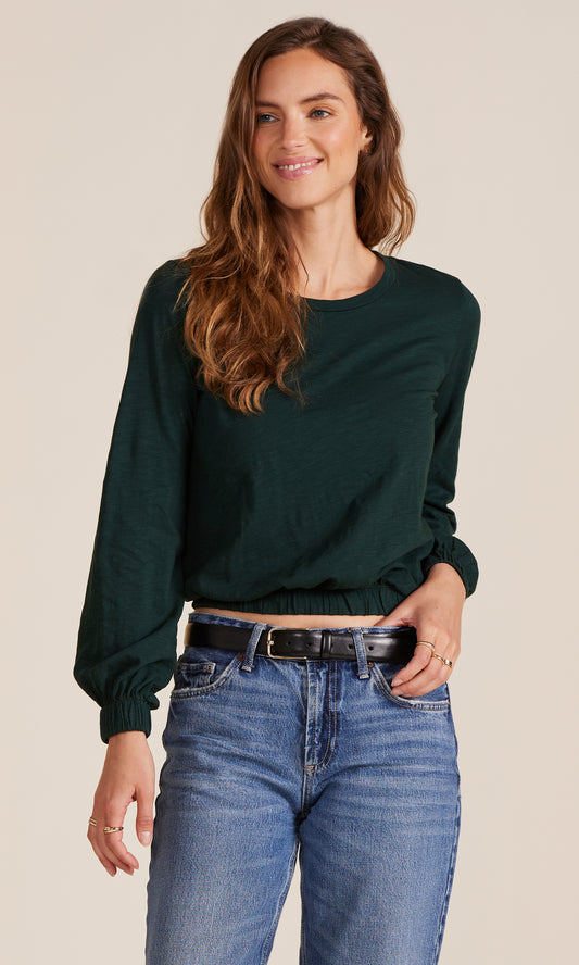 Long Sleeve Elastic Hem Tee by Bobi