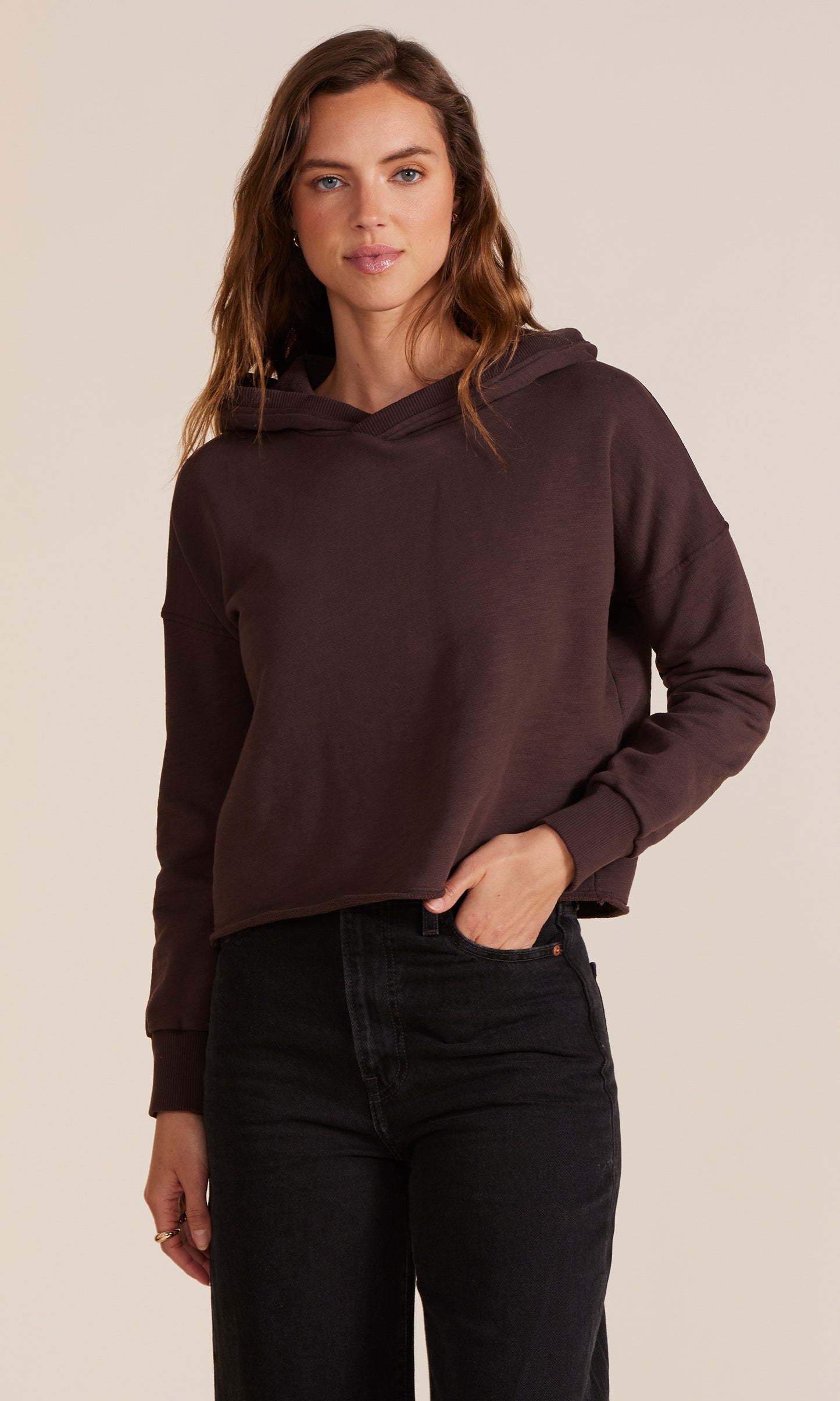 Hi Low Cropped Hoodie by Bobi