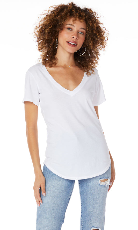 Short Sleeve V Neck T-shirt by Bobi Los Angeles