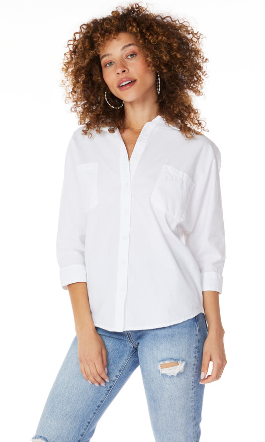 Dolmon Sleeve Button Front Blouse by Bobi Los Angeles