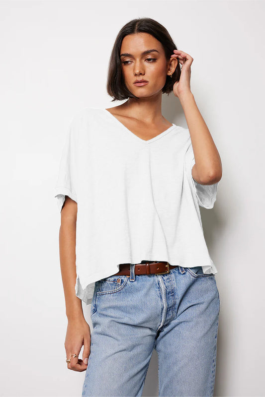 Oversize V-Neck Short Sleeve Tee by Bobi