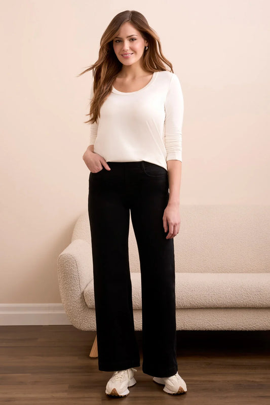 Audrey Pull On Wide Jeans by Tribal