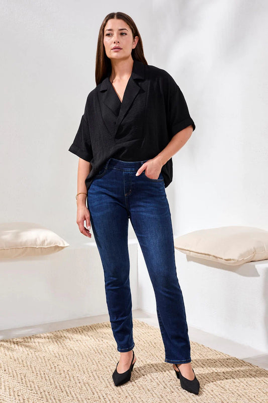 Sophia Curvy Pull On Slim Jeans by Tribal
