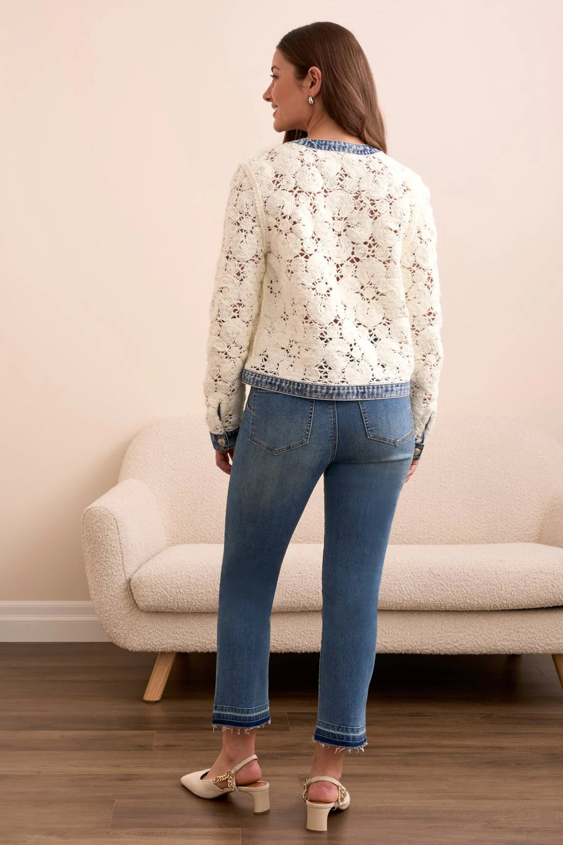 Mix Media Crochet Jacket by Tribal