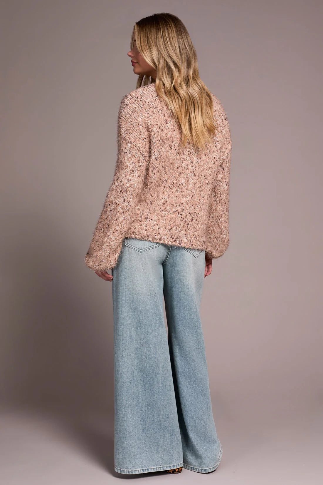 Crew Neck Puffy Sleeve Sweater by Tribal