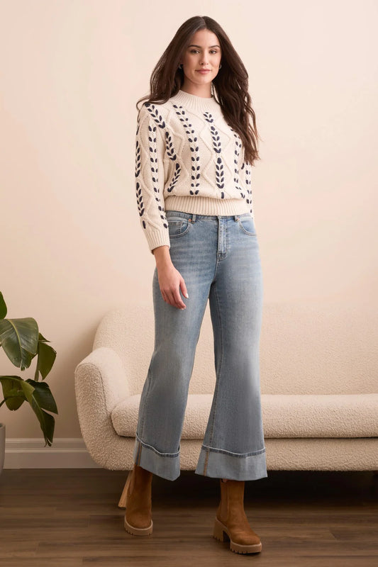 Brooke Palazzo Jeans with Cuffs by Tribal