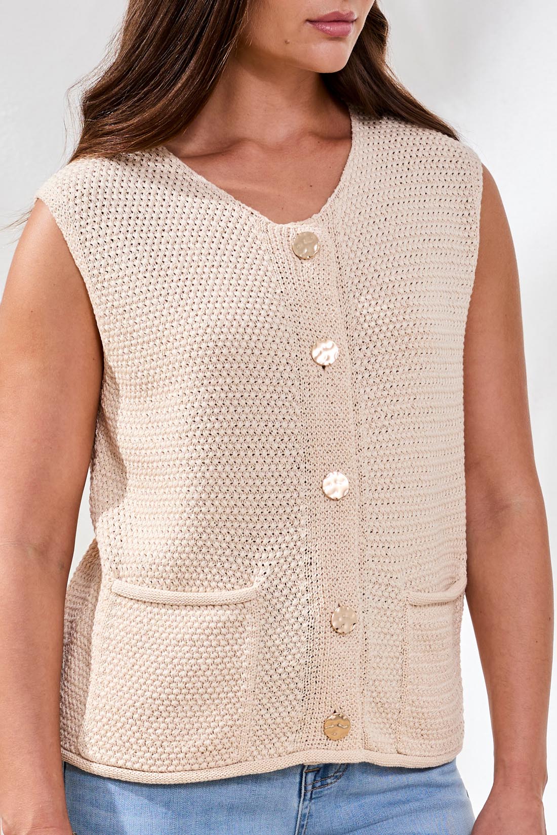 Sweater Vest with Pockets by Tribal