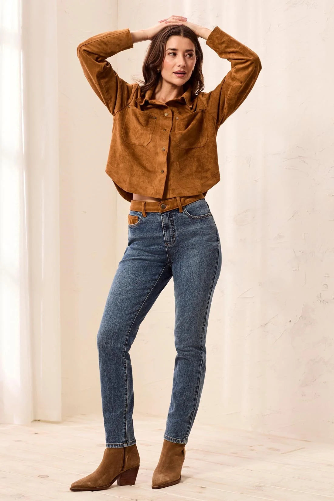 Audrey Hugging Slim Ankle Jeans by Tribal