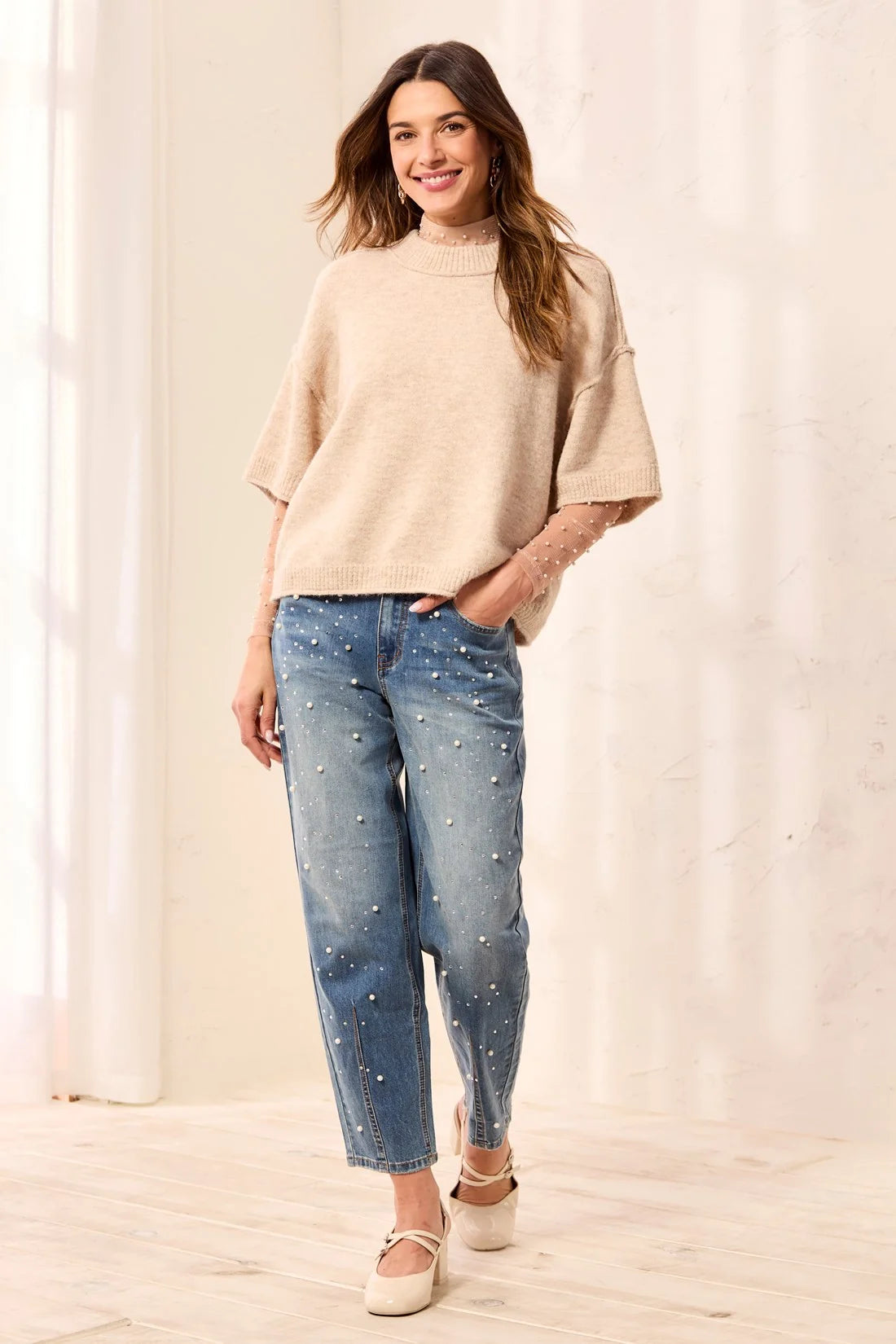 Lofty Elbow Sleeve Crew Neck by Tribal