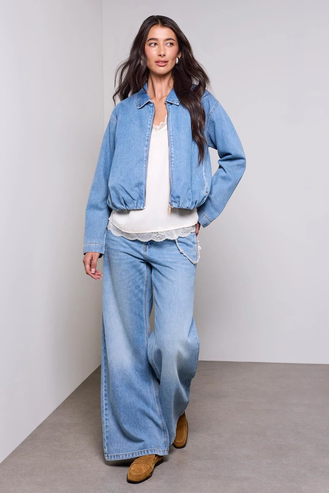 Bubble Denim Jacket with Back by Tribal