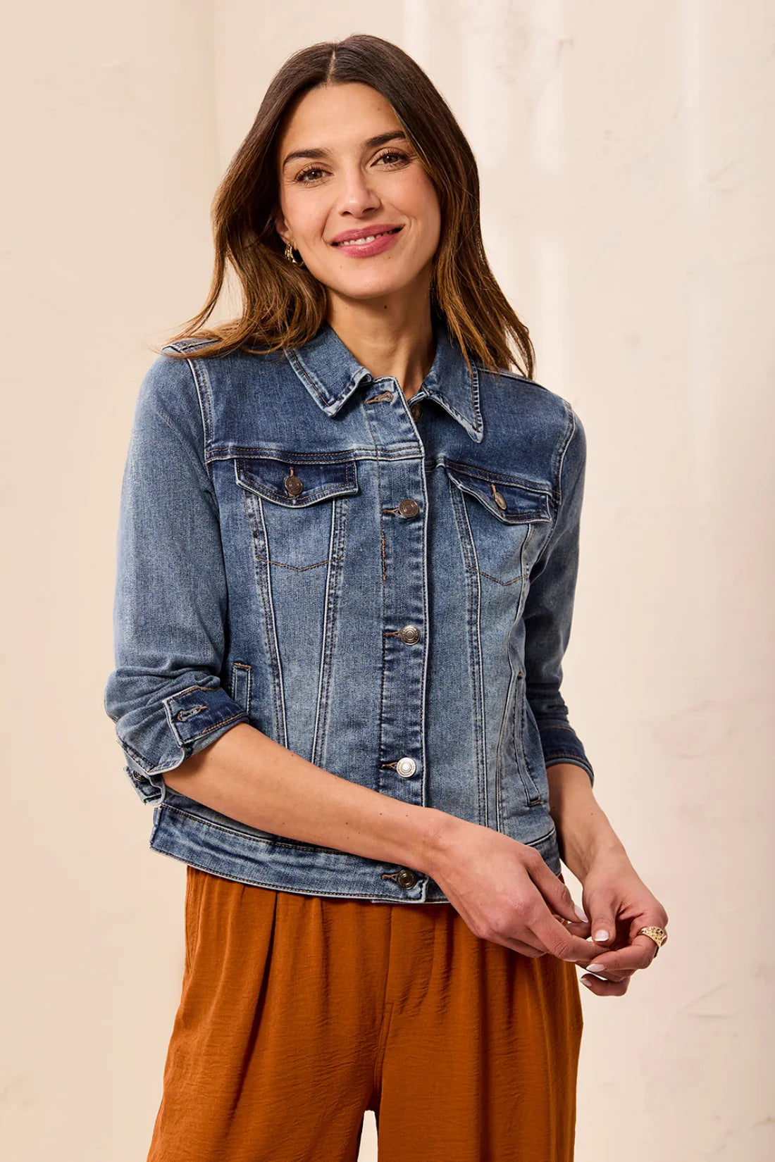 Classic Denim Jacket with Pockets by Tribal