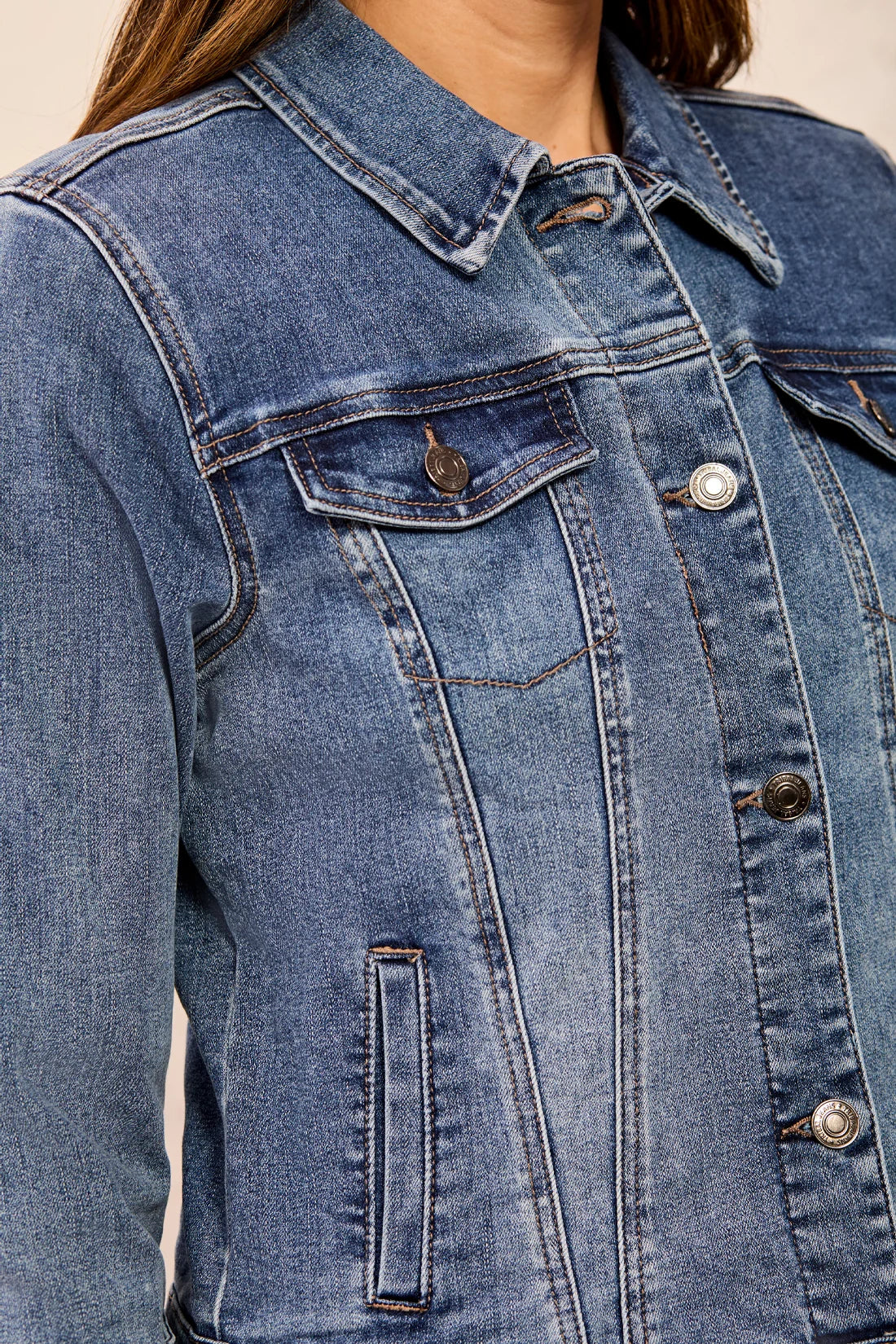 Classic Denim Jacket with Pockets by Tribal