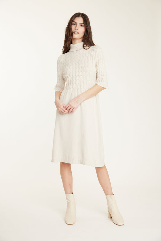 Cableknit Knit Dress by Pistache