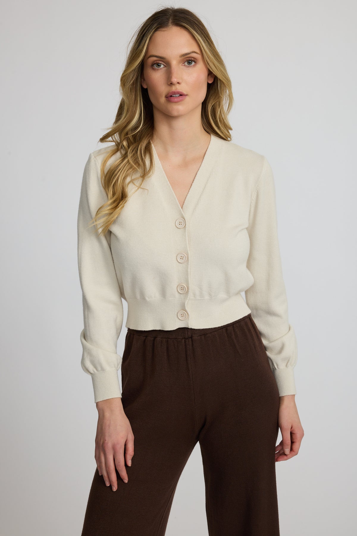 Fine Knit Buttoned Cardigan by Pistache