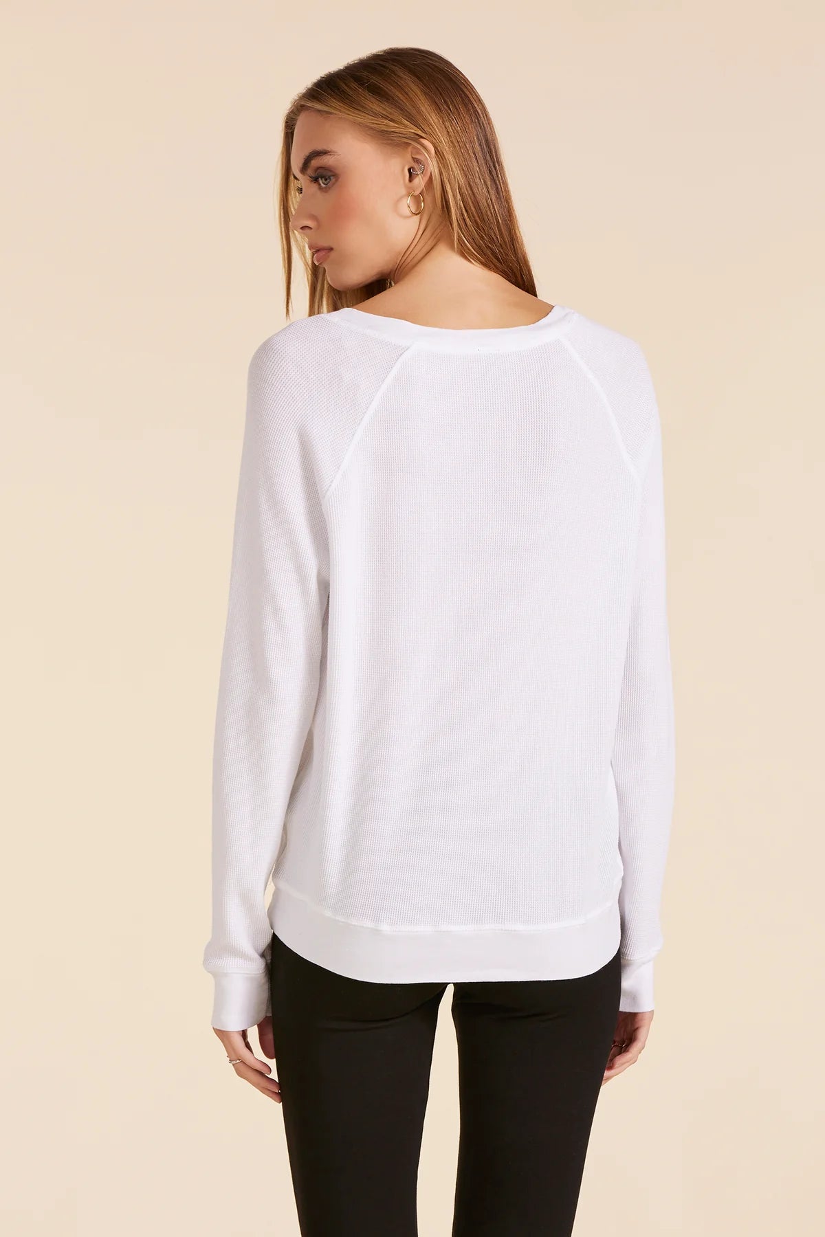 V-Neck Boyfriend Long Sleeve Top  by Bobi Los Angeles