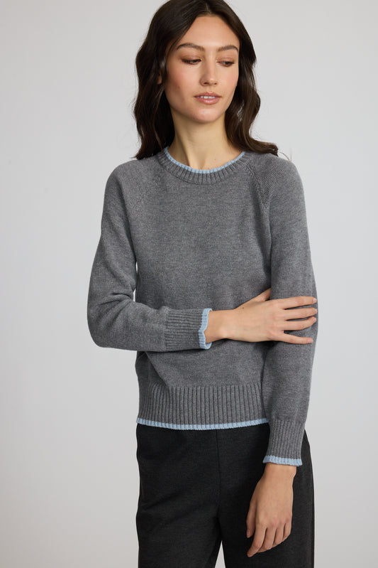 Two Toned Fine Knit Sweater by Pistache
