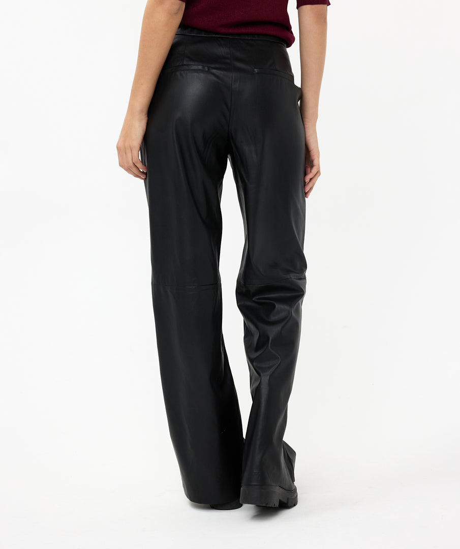 Vegan Leather Wide Trouser in by Esqualo