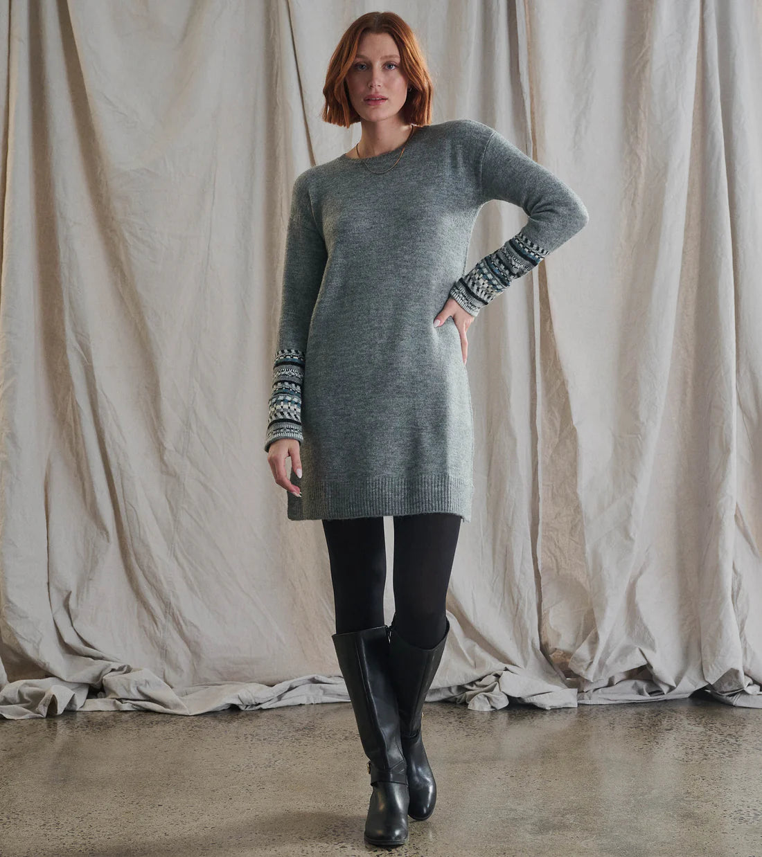 Sadie Sweater Dress - Charcoal  by Hatley