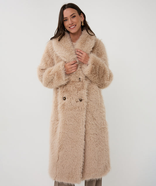 Long Hairy Knit Coat by Esqualo