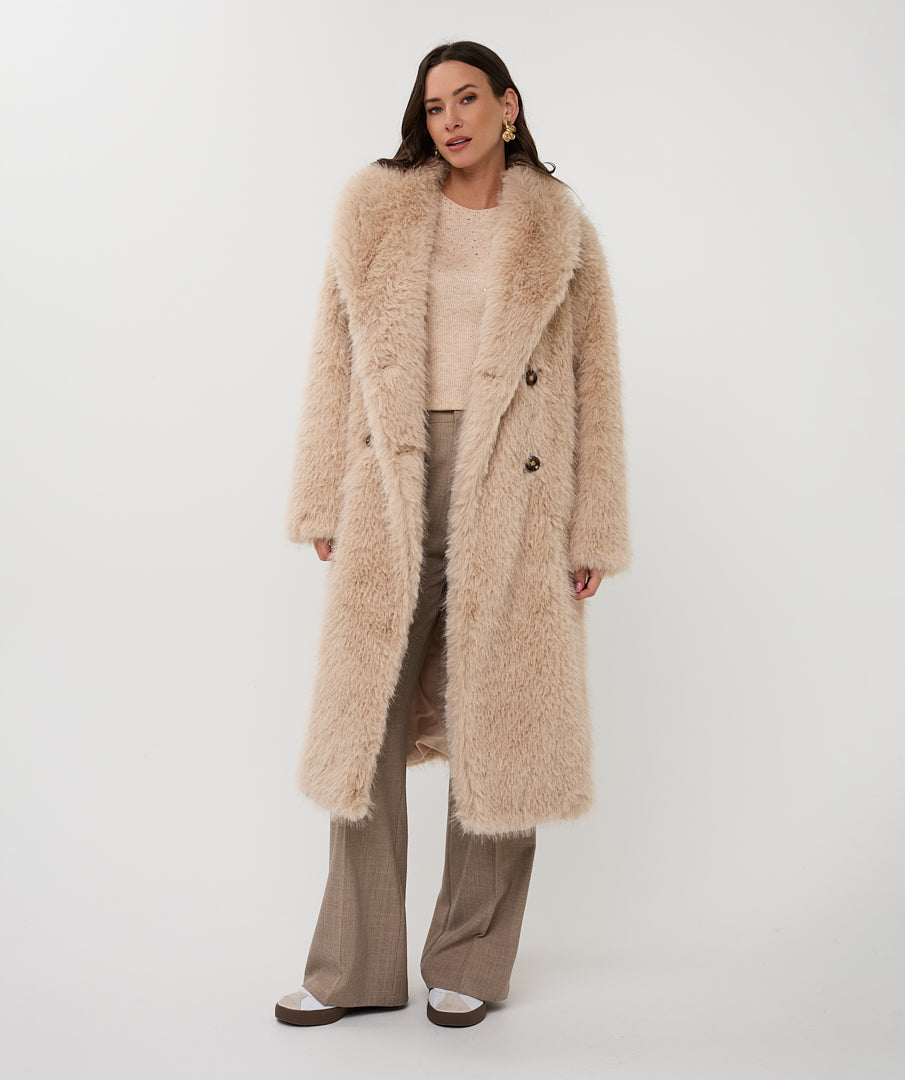 Long Hairy Knit Coat by Esqualo