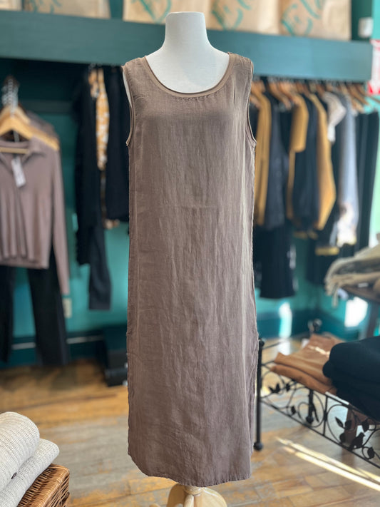 Maxi Linen Dress with Side Slits by Pistache
