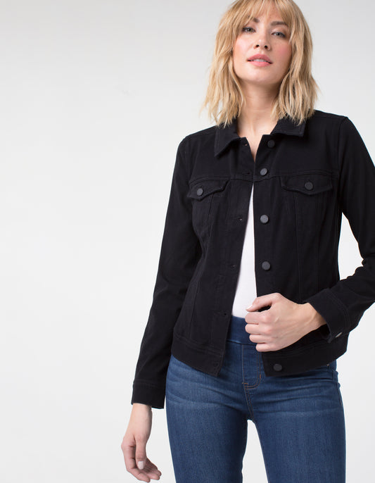 Classic Jean Jacket in Black Rinse by Liverpool