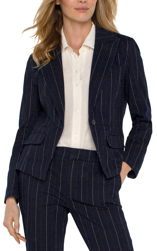 Notch Collar One Button Blazer by Liverpool