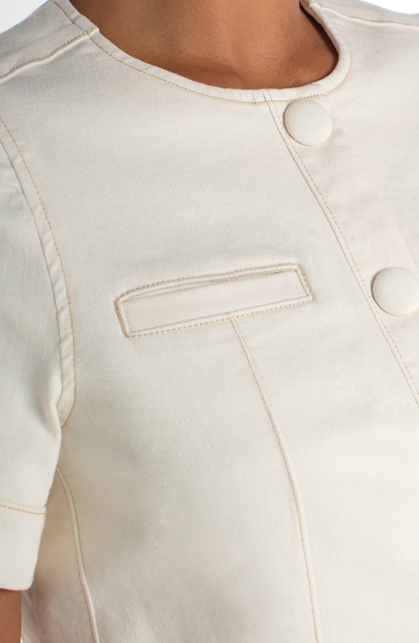 Collarless Short Sleeve Cropped Jacket by Liverpool