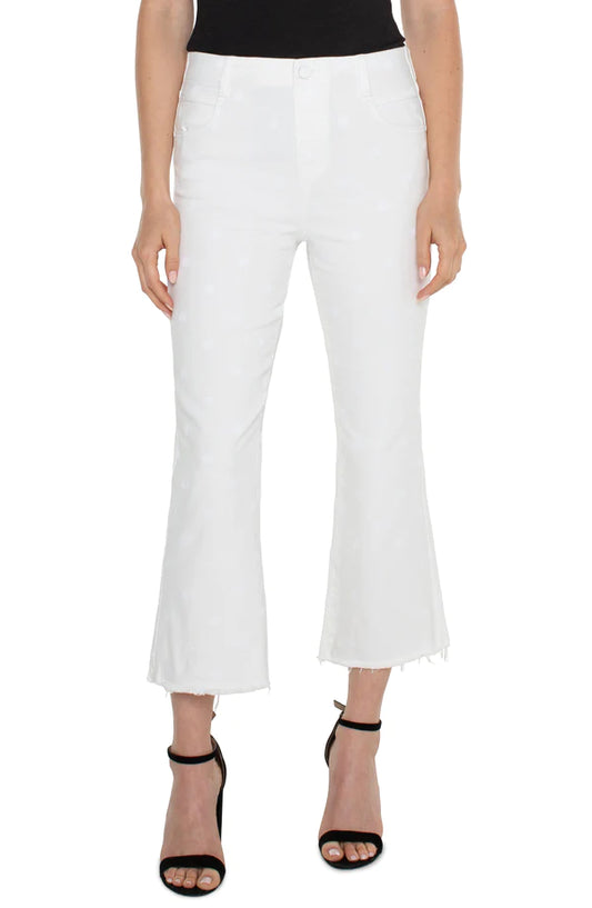 Gia Glider Crop Flare with Fray Hem by Liverpool